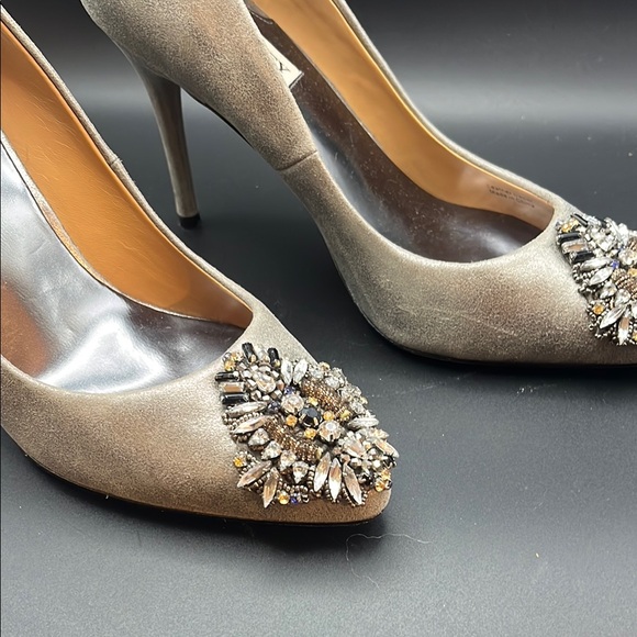 Badgley Mischka Silver Crystal Embellished Heels - Picture 8 of 8
